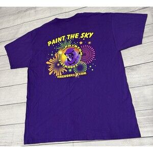 Phantom Fireworks Employee T-Shirt Paint The Sky Adult Size XL Purple